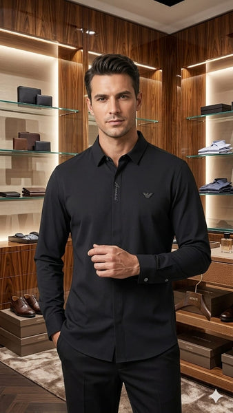 Luxury Black Designer Formal Shirt for Men