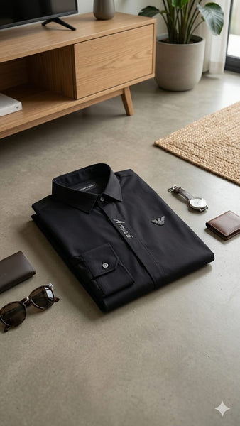 Luxury Black Designer Formal Shirt for Men
