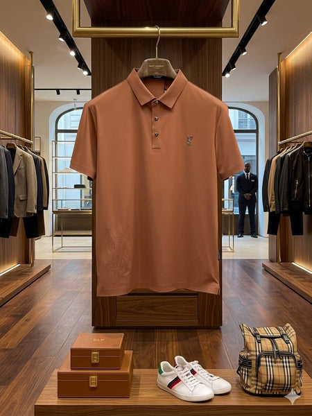 Luxurious Brown Polo T-Shirt for Men