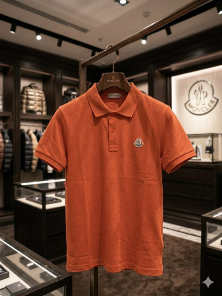 Premium Men's Rust Orange Polo T-Shirt  Exquisite Brand  Inspired Collar Half Sleeve T-Shirt
