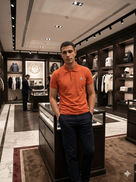 Premium Men's Rust Orange Polo T-Shirt  Exquisite Brand  Inspired Collar Half Sleeve T-Shirt
