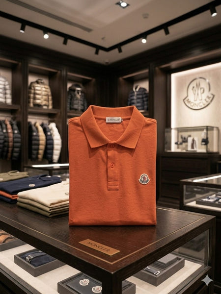 Premium Men's Rust Orange Polo T-Shirt  Exquisite Brand  Inspired Collar Half Sleeve T-Shirt