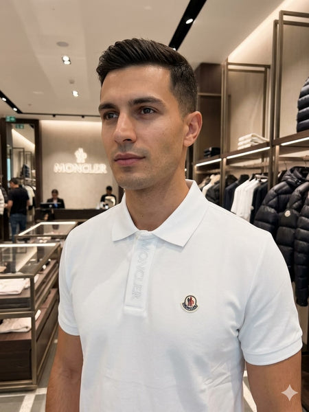 White Polo T-Shirt For Men Luxury Half Sleeve T-Shirt With Collar Neck