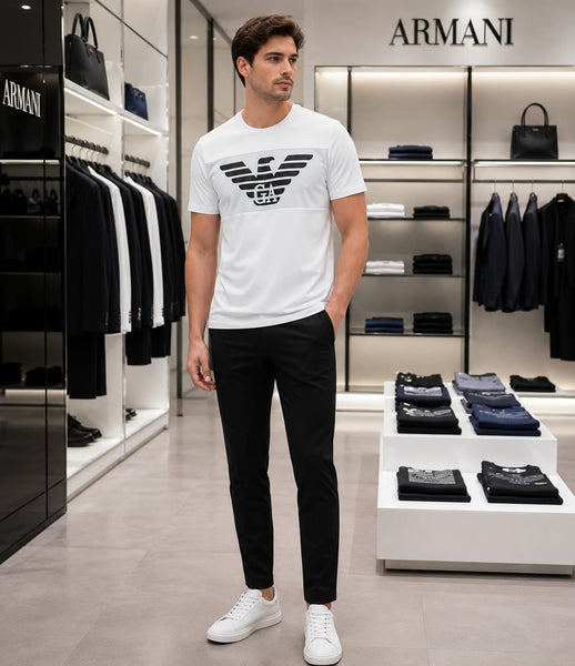 Premium White  Branded Logo T-shirt for Men