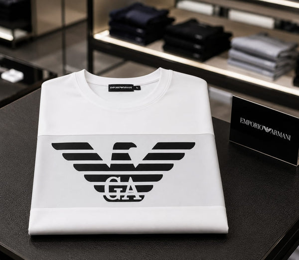 Premium White  Branded Logo T-shirt for Men