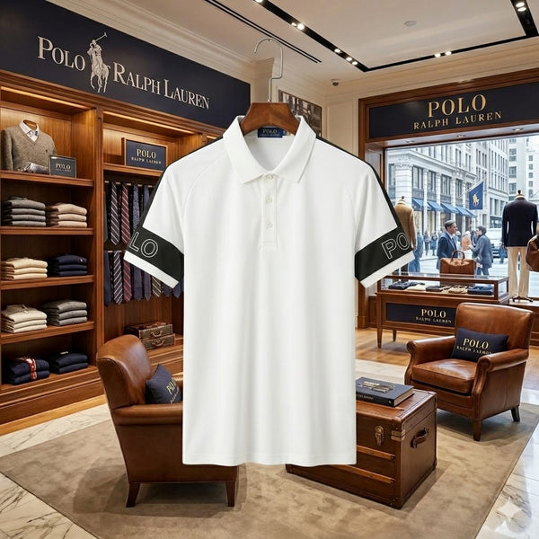 Premium White Polo Collar Casual T-Shirt for Men
