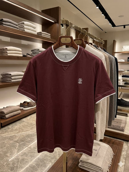 Men’s Premium Maroon Crew Neck T-Shirt Regular Fit Half Sleeve Solid TeE