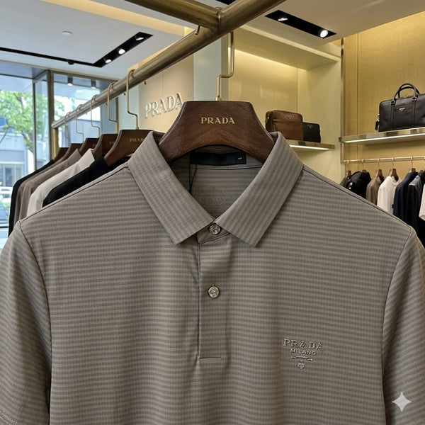 Premium Textured Polo T-Shirt for Men Elegant Taupe Edition
