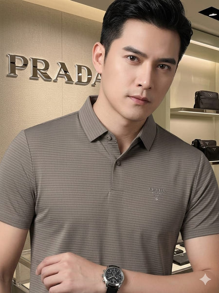 Premium Textured Polo T-Shirt for Men Elegant Taupe Edition