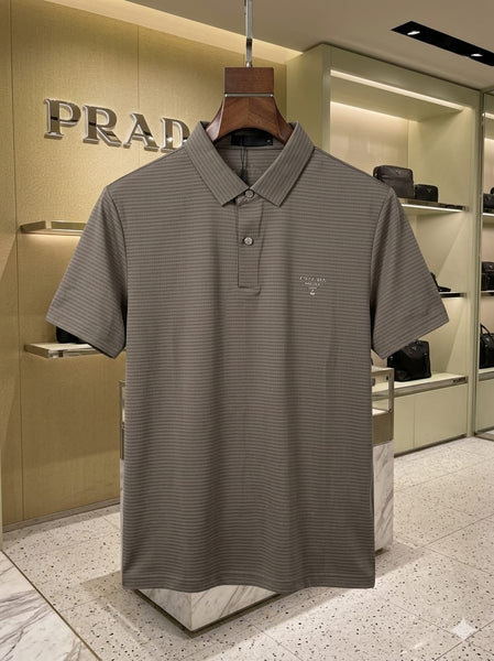 Premium Textured Polo T-Shirt for Men Elegant Taupe Edition