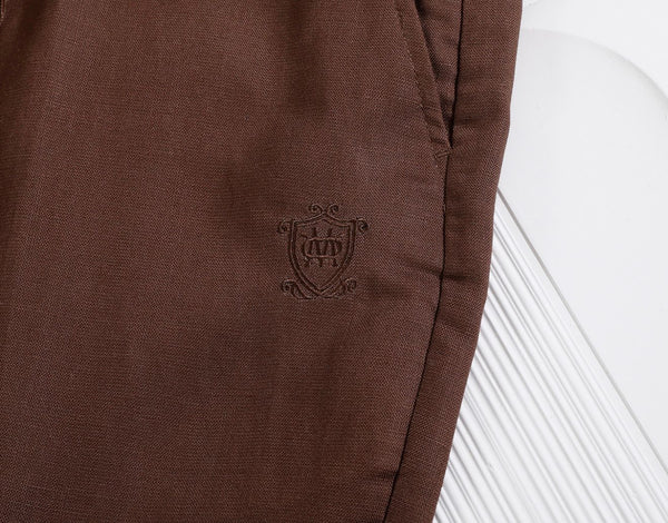 premium Elegant Brown Linen Shirt & Trouser Co-Ord Set for Men