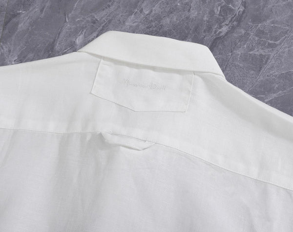 Luxury White Linen Shirt & Trouser Co-Ord Set for Men