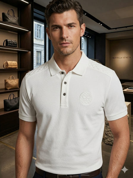 Premium White Polo T-Shirt for Men  Luxury Casual Edition