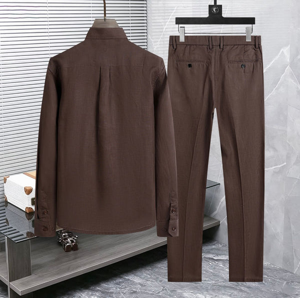 Men’s Premium Brown Shirt & Trouser Co-Ord Set