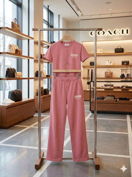 Premium Coordinated black T-shirt and track pant set For Women