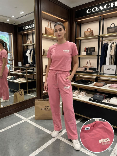Premium Coordinated black T-shirt and track pant set For Women
