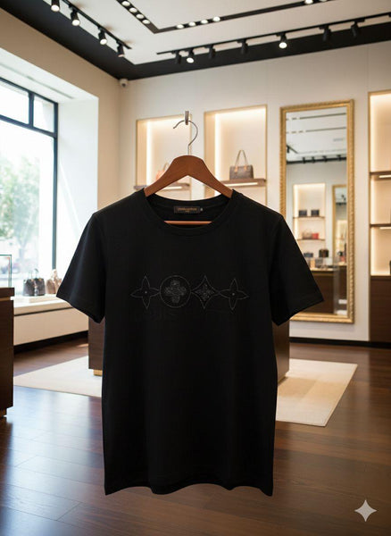 Women's Premium Black Graphic Crew Neck T-Shirt