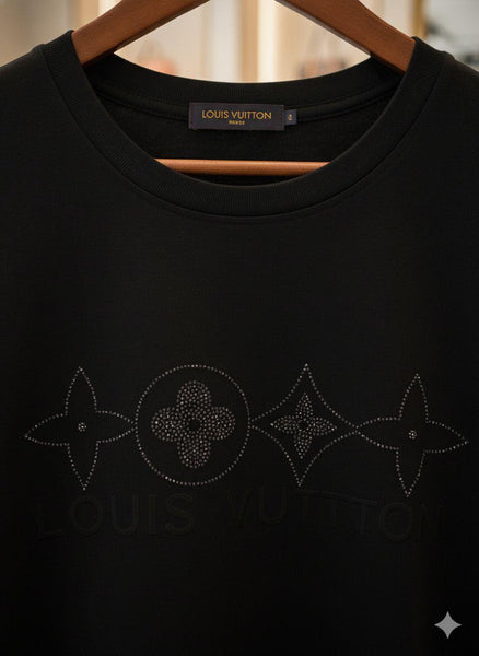 Women's Premium Black Graphic Crew Neck T-Shirt
