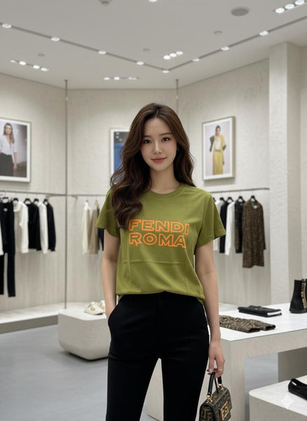 Women Exclusive  Olive Green Premium Logo T-Shirt