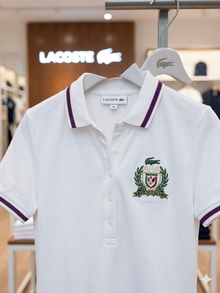 Luxury Branded  Women's Elegant White Polo Dress