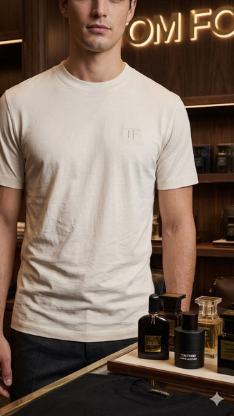 Men’s Premium Solid Crew Neck T-Shirt – Minimal Embroidered Logo Casual Tee