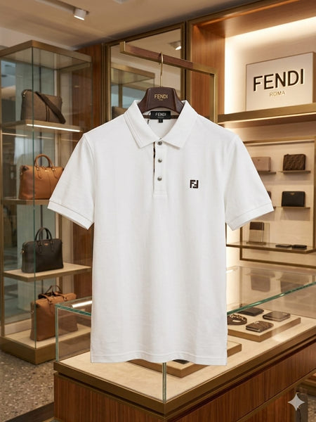 Men’s Premium White Polo T-Shirt – Classic Collar Cotton Casual Tee