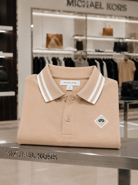 Premium Men’s Beige Polo T-Shirt with Contrast Trim