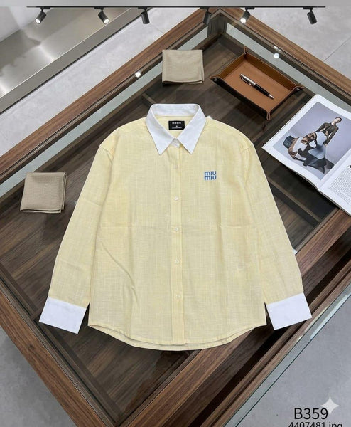 Premium Pastel Linen Blend Embroidered Shirt for Women