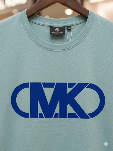 Women's Premium  Green Initial Brand Logo Print Casual Tee