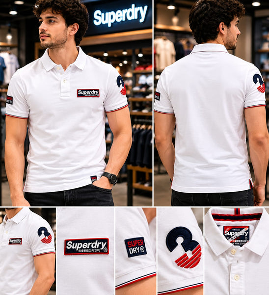 Premium White  Polo T-Shirt for Men Classic Casual Fit