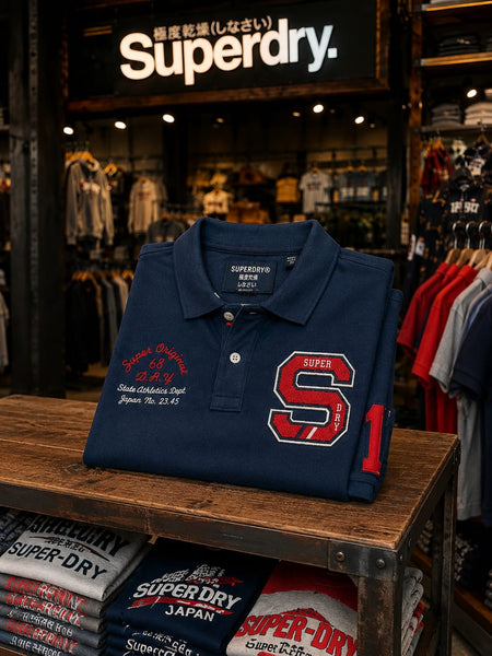 Superdry Men's Navy Blue Graphic Polo T-Shirt | Premium Casual Fit