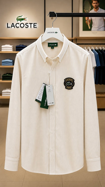 Premium Cream Striped Formal Shirt for Men