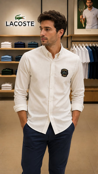 Premium Cream Striped Formal Shirt for Men