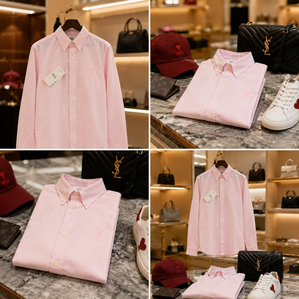 Premium Pink Branded Button-Down Shirt