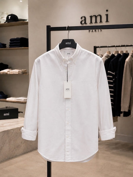 Luxury White Regular Fit  Full Sleeve Branded  Shirt For Men