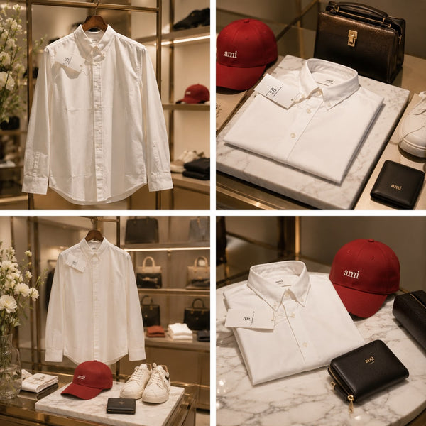 Luxury White Regular Fit  Full Sleeve Branded  Shirt For Men