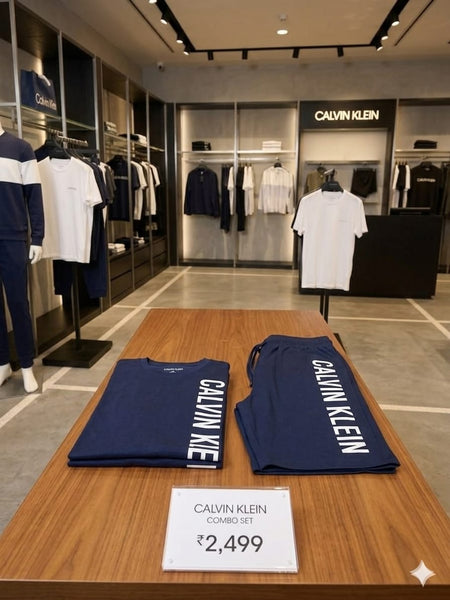 Navy Blue Premium Co-Ord T-Shirt & Shorts Set