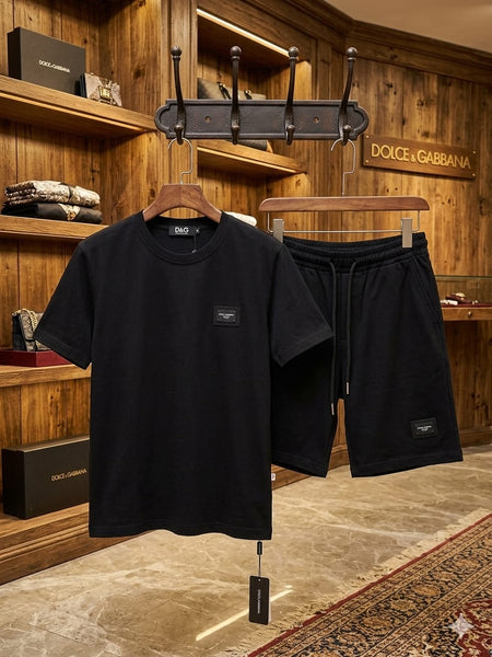 Luxury Black Premium Co-Ord Set for Men – T-Shirt & Shorts