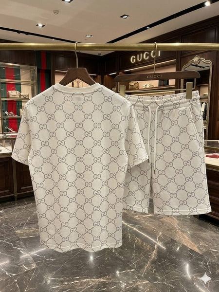 Luxury Signature Print T-Shirt & Shorts Set