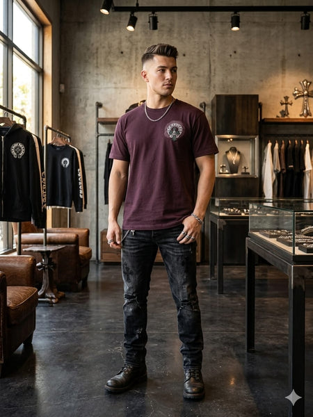Premium Maroon  T-Shirt – Stylish Casual Streetwear for Men