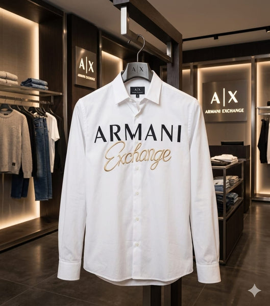 Premium White Logo Shirt – Luxury Casual Formal Wear for Men