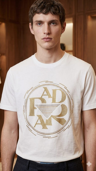 Premium White Graphic Print  T-Shirt for Men Stylish Casual Round Neck Tee