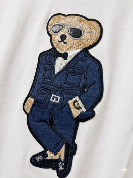 Women’s Premium White Embroidered  Bear Trendy  T-Shirt Collection