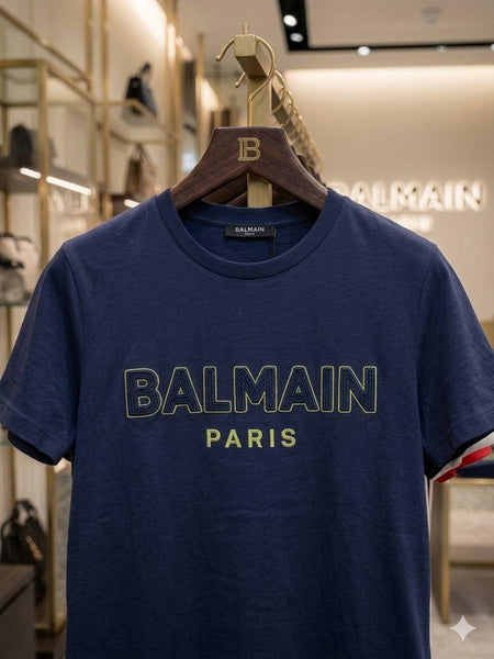 Classic Branded  Round Neck Blue T-Shirt for Women