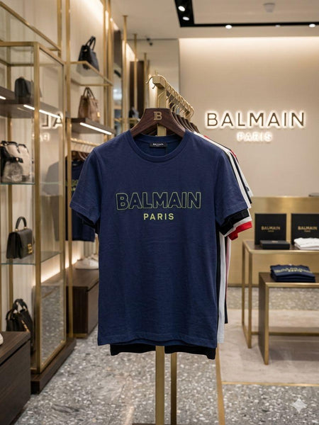 Classic Branded  Round Neck Blue T-Shirt for Women