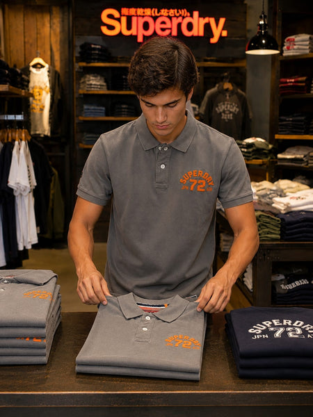 Men's Casual Embroidered Polo T-Shirt in  Grey