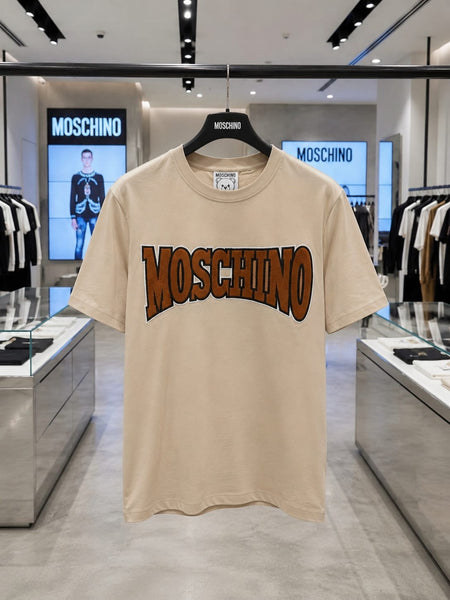 Timeless Premium Beige Patch Logo T-Shirt for Men