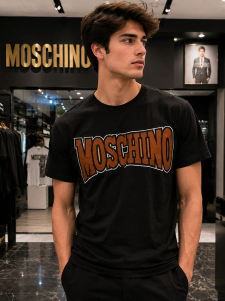Premium Streetwear Black Crew Neck Patched  Logo  T-Shirt