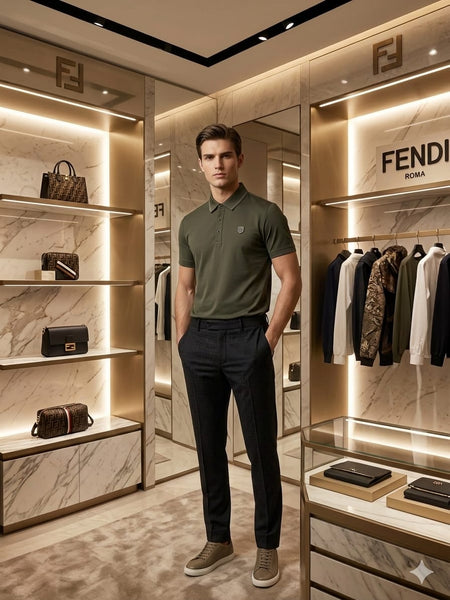 Olive Green Polo T-Shirt – Modern Luxury Everyday Essential