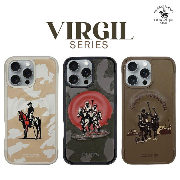 Santa Barbara Virgil Series Embroided Leather Magsafe Case for iPhone 16 Series